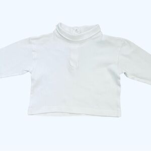 Petite Amy White Turtleneck Long Sleeve Top Girls 12 Months cotton snaps closure